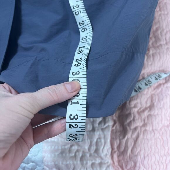 Eileen Fisher Stand Collar Hidden Hood Organic Cotton Blend Coat In Twilight Xs - Picture 13 of 14